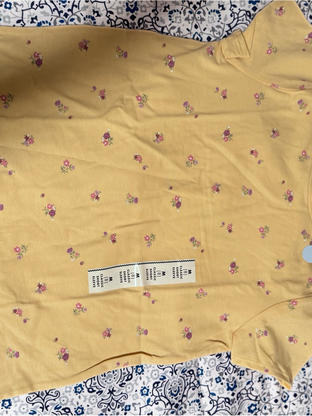 Cat & Jack Yellow Tee with Pink Floral Print